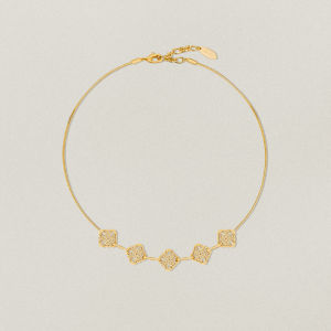Elegant Design Golden Persimmon Bud Pattern Necklace