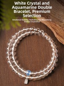 HUAKAIYUNDUO | Natural Crystal Aquamarine Bracelet 4mm
