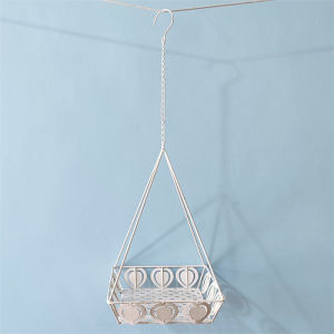 Iron Art Hanging Basket Plant Pots Rack Outdoor Garden Decoration Ivy Rosemary Storage Courtyard Decor European Style Metal Structure