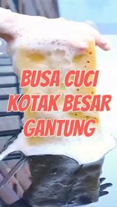 Busa Cuci Piring Meja Dapur Jumbo Smart Sponge Spons Wash Kotak Lebar Besar Gantung Lembut Serbaguna