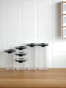 Toples Set 4in1 1800ml Kedap Udara Tempat Penyimpanan Kue Kering Akrilik Food Storage Jar Container