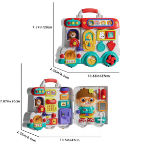 Baby Musical Busy Board Bus Montessori Sensory Toys Early Educational Activities Toy Fine Motor Toys Travel Gifts for Todders