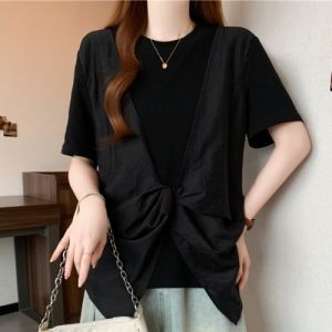 AIYITI | Design Twisted Faux Two-Piece Short Sleeve T-Shirt