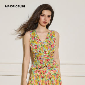 Floral Pattern V-Neck Top and Skirt Set Womens Dress