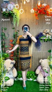 Dress Ulos Wanita 7832 L 2L 3L 4L detail keterangan ada digambar import kualitas import 400gram