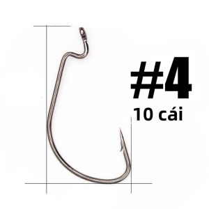 10 Móc Câu Lệch Tâm Bằng Thép Carbon Cao Cấp Móc Câu Ba Ngạnh Móc Câu Cá Chép Mực Jig Head Câu Biển Móc Câu Hỗ Trợ
