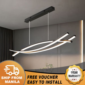 100CM Wave Bar Light Hanging Pendant Lighting Design Chandelier For Dinning Room Black White Chandelier Kitchen Island Modern Chandelier LED Lighting