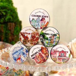 1Roll PET Ancient retro landscaping handbook collage Scrapbook cutting 45mm*2m tape material forest Adhesives town Scandinavian