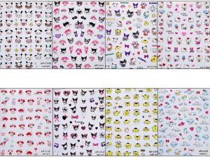 Childrens Cartoon Nail Stickers Girls Cute Cool Mimi Nail Decorations Waterproof Non-toxic Toy Nail Art Design