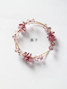 14K Gold Plated Amethyst Bracelet Fresh Style Womens Fashion Jewelry Attract Love Luck Bohemian Hand Chain Crystal Accessory