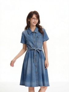 Semir | Đầm Jean Đai Nẹp Giảm Cân Mùa Hè Vintage