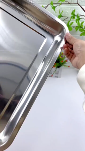 TIDY Stainless Steel Plate Tray Food Warmer or Food Storage and Tray For Baking/BBQ Griller For Serving Tray Plate 114/255