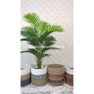 Pohon Artificial Tanaman Hias Daun Palem Kelapa Hijau X18 Semilatex Artificial Cover Seagrass Dekorasi Hiasan Pajangan Ruang Tamu Cafe Aesthetic