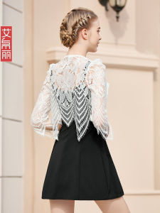 เสื้อคลุมกันแดดคอวีแขนพองทรงเข้ารูป ผ้าตาข่ายโปร่งใส เสื้อคลุมยาวบาง สำหรับผู้หญิง เสื้อคลุมยาวบาง แฟชั่นฤดูร้อน