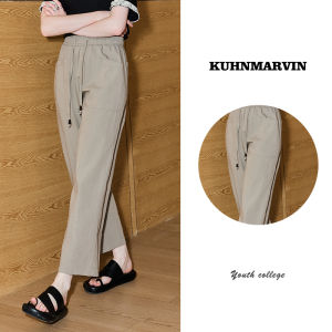 KUHNMARVIN | Quần Casual Dây Răng Cao Thoáng Khí Ống Quần Đứng Slim