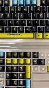 FANTASY T MALL High Quality 120 Keys Metallic Paint Cyberpunk & Delta Force PBT Keycap Set Premium OEM Profile Durable Fade Resistant Anti Shine Surface MX Switch Compatible Stylish Gaming Mechanical Keyboard Keycaps