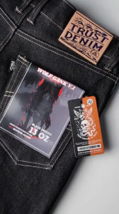 TERBARU 2026 Celana Denim Selvedge Accent Black Indigo Denim 13oz Strech Slimfit cut