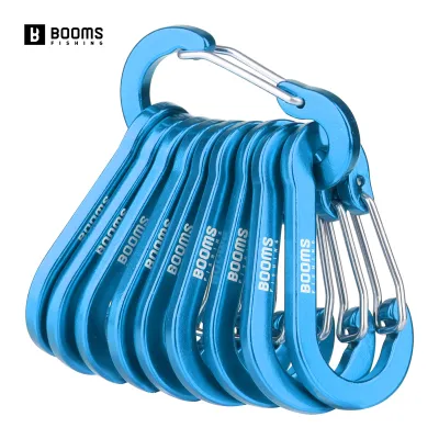 Booms Fishing CC1-10pcs Multi-Use Small Clips Keychain Caribeaner Clip 2 inch Aluminum D Ring Carabiners Fishing Accessories