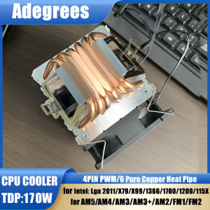 6 Heat Pipe CPU Air Cooler Dual Fan CPU Air-Cooling Radiator for LGA1700 1200 115X 2011 1366  X79 X99 AMD AM4 AM5 ventilador