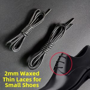 Waxed round Rope Shoelaces Men Women Casual Martin Shoes Leather Business Black Brown British Style Shoe Ties Accessories