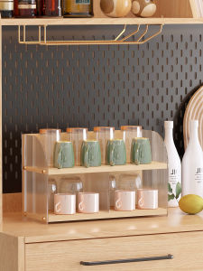 ตู้เสื้อผ้าครัว Acrylic Organizer สำหรับจัดระเบียบแก้วน้ำ ชั้นวางของ ตะกร้าใส่เครื่องปรุงรส แก้วน้ำยาสบู่ ชุดชา กาแฟ ของใช้ในครัวเรือน