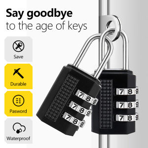 Small Portable Padlock Combination Lock 3 Digit Waterproof Outdoor Lock For Door Suitcase Bag Cabinet Locker Window