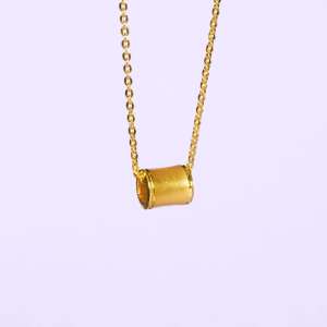 Chow Sang Sang 周生生 999 Pure Gold MINTYGREEN Cats Eye Sand and Geometric Etching Necklace for Women & Men 47cm 94606N Price-by-Weight 5.24g Gold
