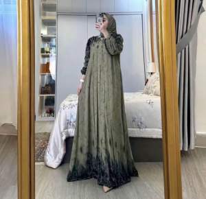 Viona Gamis Set Hijab Ceruty Elegan Mewah Gamis Wanita Muslim Premium Busui Friendly Dress Lebaran 2025