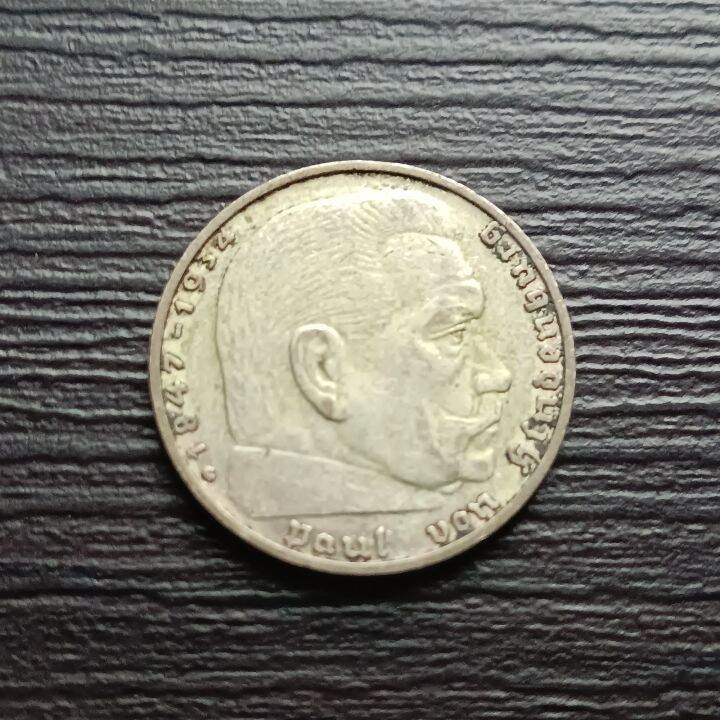 [Genuine Collectibles]1936G Germany 2 Reichsmark - Paul Von Hindenburg ...