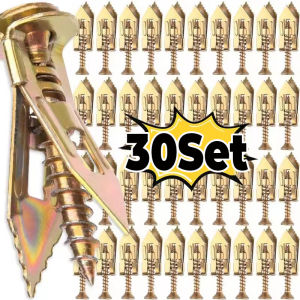 60PCS Self Drilling Drywall Anchors with Screws Heavy Duty Zinc Plated Metal Expansion for Photo Frames Wall TV Shelf Straps