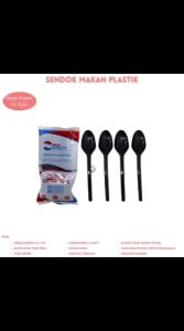Sendok Makan Sendok Plastik Warna Hitam (25 Pcs / WSH)