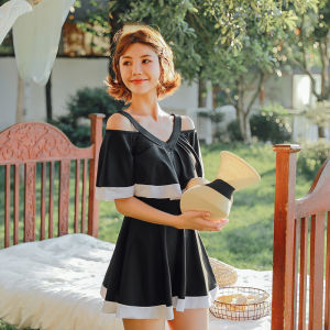 plus Size One Piece Swimsuit Womens Thermal Bath Style Swimming Suit Conceals Flattens Belly Comfortable Casual Swimwear