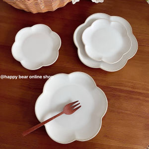 LeBear Ceramics Floral Plate Classic Reshaped Dinner Dessert Ceramic Salad Breakfast Plate Chinese Porcelain Underglaze Color