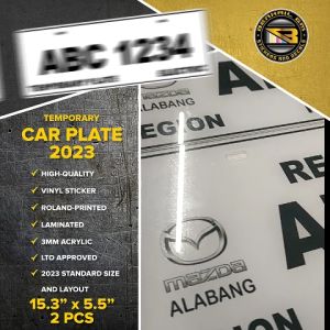 Customized Temporary Car Plate 2023 | 3mm acrylic