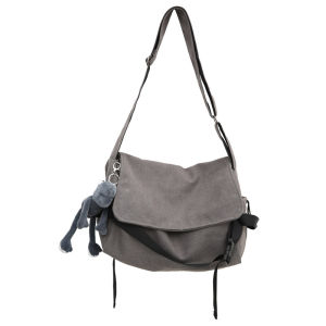 Casual Canvas Shoulder Bag for Men And Women Retro Style Commuter Bag Travel School Crossbody Bag with Zipper Closure And Phone Pocket