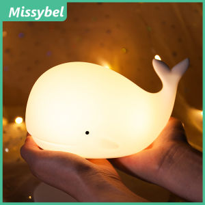Đèn Ngủ LED Cho Trẻ Em Đèn Hình Cá Voi Đèn Trang Trí Bàn Phòng Ngủ Bằng Silicon Sạc USB 7 Màu Cho Trẻ Em Quà Tặng Em Bé
