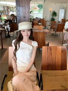 Áo Croptop Nữ Trễ Vai Tay Ngắn Dáng Ngắn Phong Cách Hàn Quốc Thời Trang Mùa Hè
