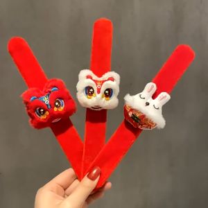 HOME BEST Msia (Ready Stock) CNY Traditonal Chinese Wrist Bands Party Rings Slap Bracelets Children New Year Present 新年醒狮啪啪圈儿童手环