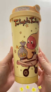 Cute Thermal Cup Ceramic Coated | Leak Proof Portable Insulated Water Bottle Direct Drink