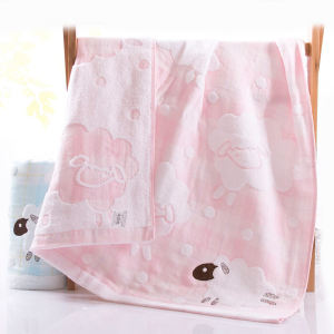 Pure Cotton Bath Towel Double Layer Gauze Soft Comfortable Absorbent Cartoon Cute Craft Process Home Textile Bath Towels