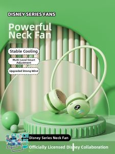 Disney | Neck Hanging Fan with Long Battery Life Silent Foldable Portable