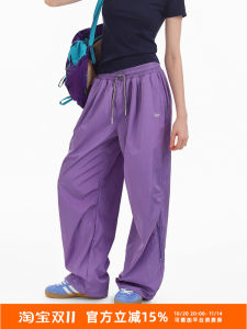 DSU Purple Paratrooper Pants Womens Autumn Winter Hiking Loose Glossy Casual Fleece Lined Commuting Wide Leg Pants