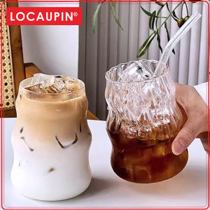 Locaupin Heat Resistant Healthy Glass Cups Water Glass Coffee Cups Flower Tea Glass Microwave Safe Glass Tea Cups