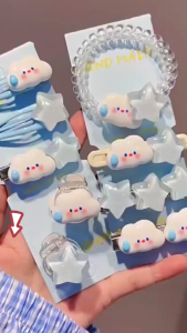 Cloud and Star Hair Clip 🎀 云朵星星发夹 Klip Rambut Awan Bintang Comel Kartun Manis Aksesori Rambut Cute Cartoon Hair Pin Hair Accessories