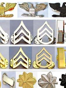 Military Fan Officer Insignia Metal Badge Cap Emblem Chest Patch Shoulder Strap for Outdoor Camping Travel Supplies