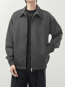 แจ็คเก็ตบินแบบเกาหลีหลวมๆ สำหรับผู้ชาย เทรนด์ฤดูใบไม้ผลิและฤดูใบไม้ร่วง แจ็คเก็ตบินแบบลำลองสไตล์เกาหลี
