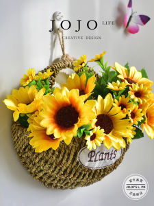 Mr. Grocery JOJOs L. PD. Wall Hanging Wicker Basket Flower Pot Vine Weaving Basket Suspension Wall Home Decorations