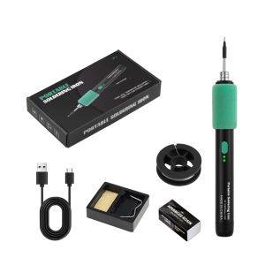 Wireless Soldering Iron Type-C Rechargeable 15W 3-Level Adjustable Temperature Portable Solder Pen Kit for Circuit Board Repair