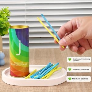 14pc Deodorizing Drain Cleaning Rods Kitchen Bathroom Sink Toilet Pipe Blockage Remover Multiuse Plumbing Maintenance Tool