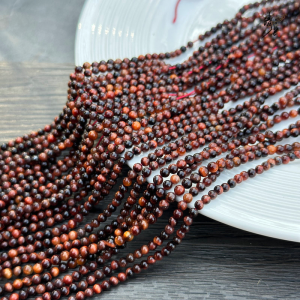 Natural Premium Red Tiger Eye Stone Beads 2-3mm round Bracelet Necklace Clasp Ring Chain Loose Beads DIY Stringing Jewelry